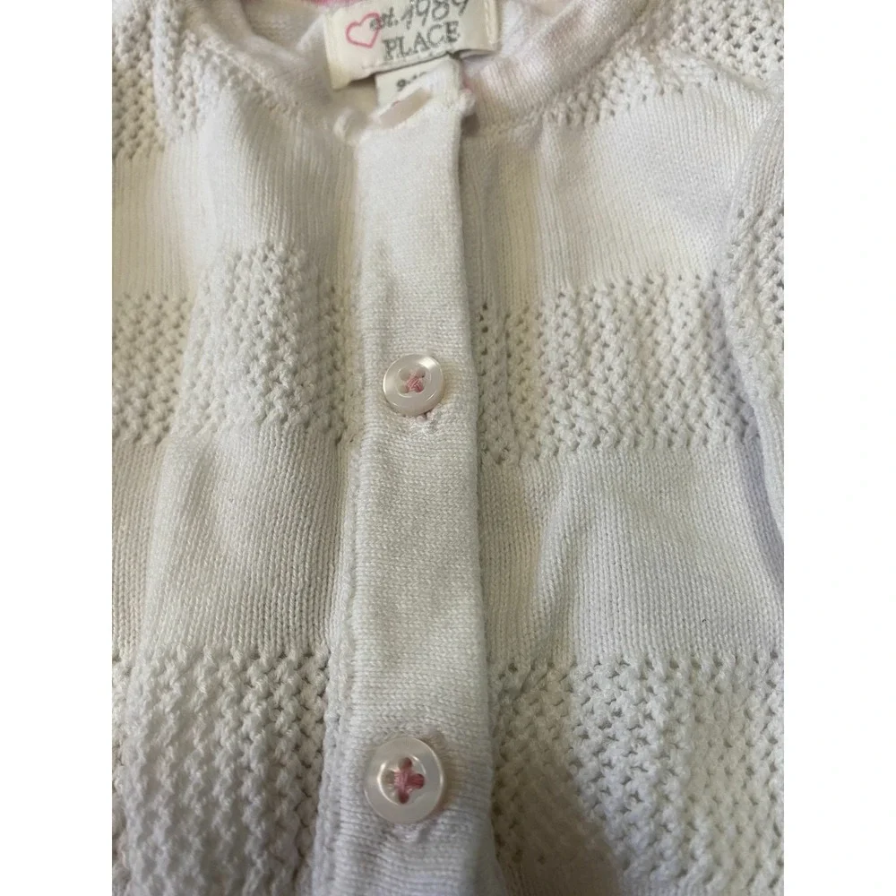 The Children's Place‎ Cardigan Girls 9-12 Months White Pointelle Knit Classic